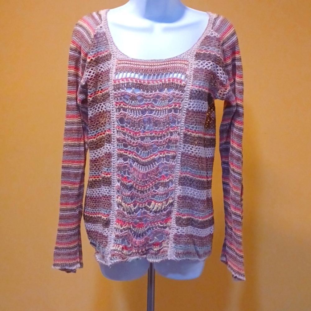Roz & Ali Open Weave Pullover Top